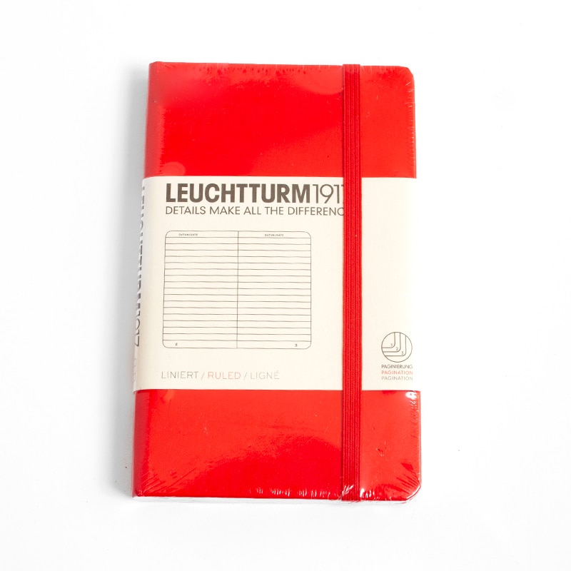 Leuchtturm, Pocket, Hardcover, A6, Ruled, Red